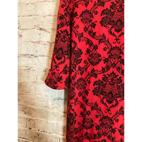 Soma Nightgown Womens Medium Red Jacquard Print Cotton Modal Stretch Pajamas - Picture 6 of 13